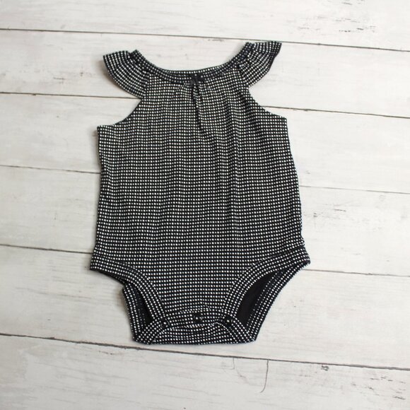 Carter's Baby Girl's Romper Size 3 Months Black White 1 Piece Bodysuit - Picture 1 of 4